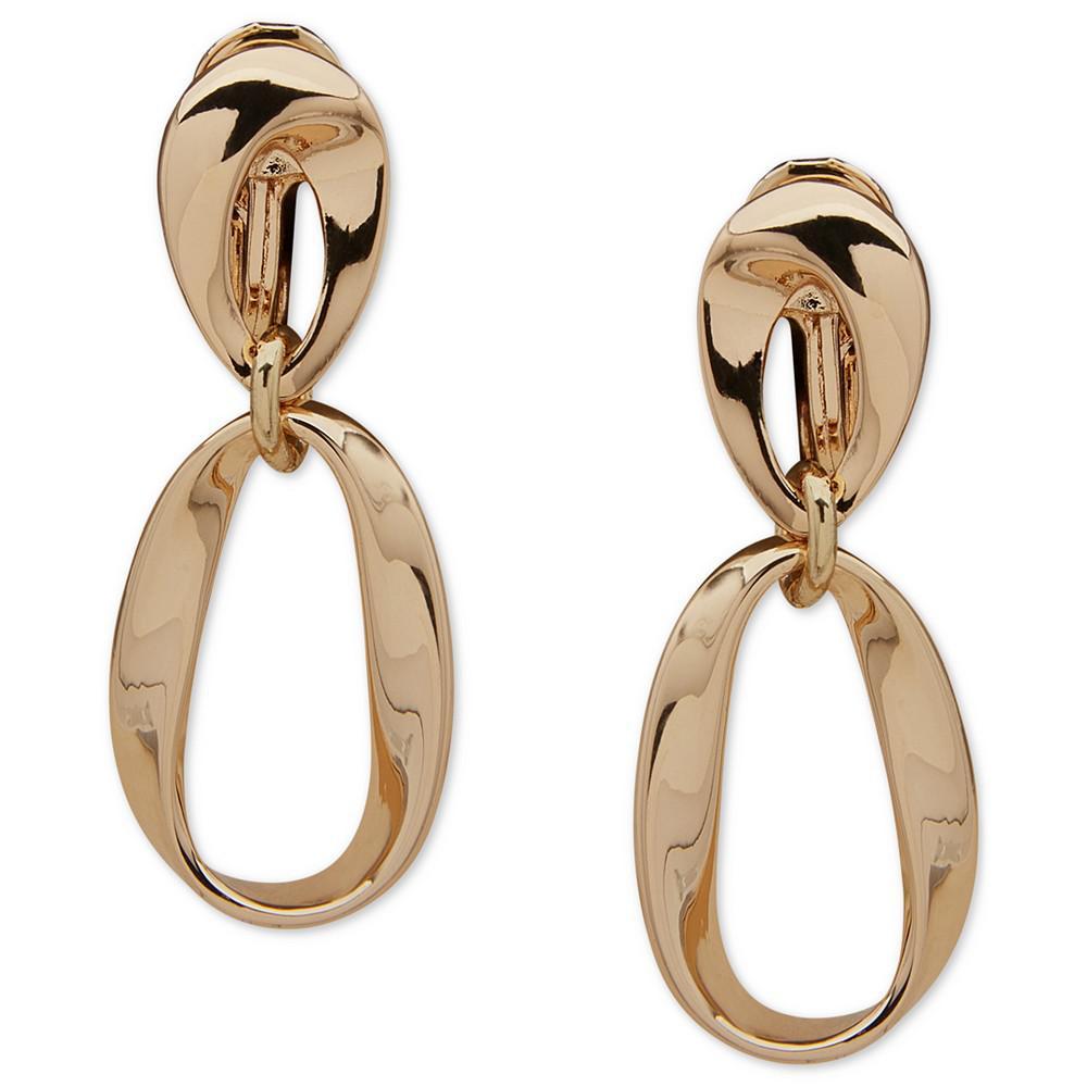 商品Anne Klein|Gold-Tone Polished Open Drop Earrings,价格¥172,第1张图片