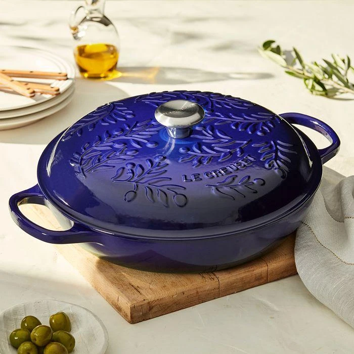 商品Le Creuset|Enameled Cast Iron Braiser with an Olive Leaf Pattern,价格¥2329,第4张图片详细描述