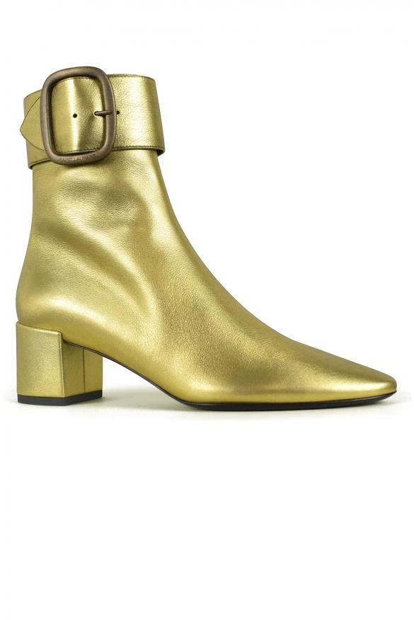 商品Yves Saint Laurent|Women luxury shoes saint laurent joplin ankle boots in golden leather,价格¥6092,第3张图片详细描述