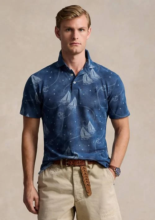 商品Ralph Lauren|Ralph Lauren Classic Fit Nautical Mesh Polo Shirt,价格¥382,第1张图片