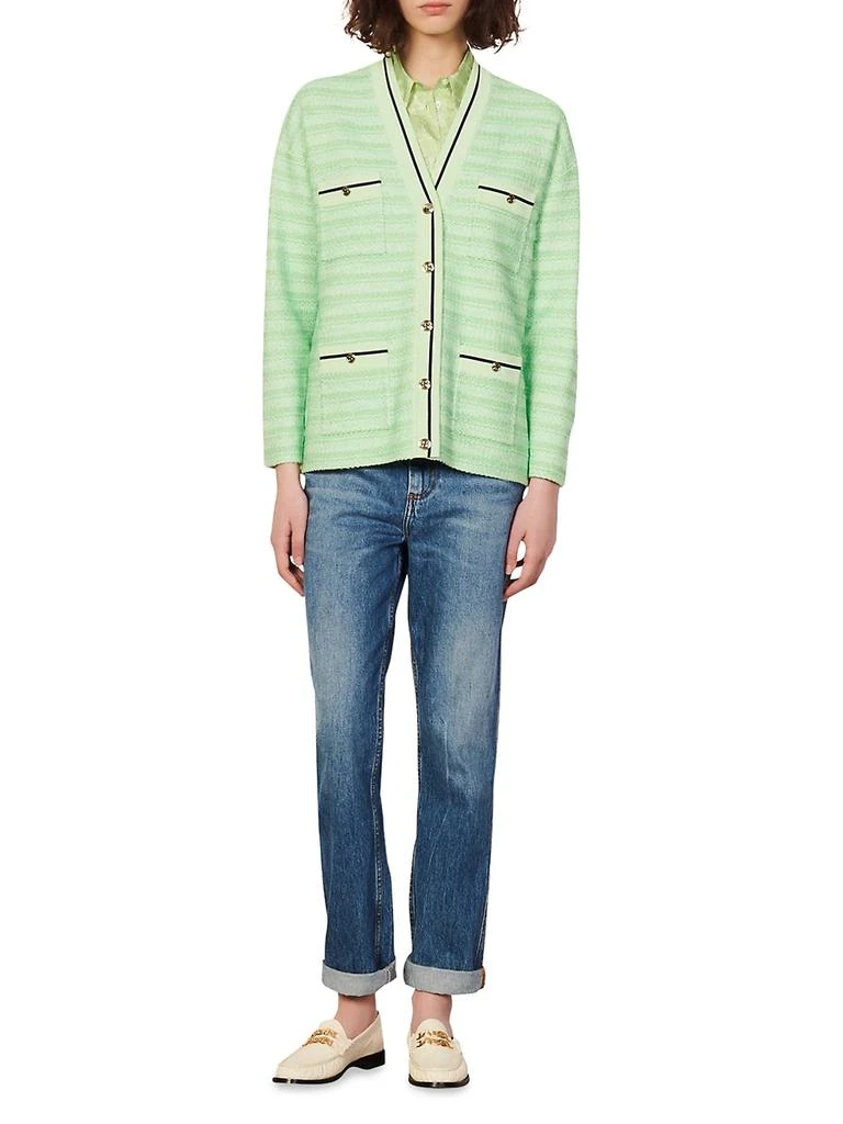 商品Sandro|Aymar Striped Tweed Cardigan,价格¥1599,第2张图片详细描述