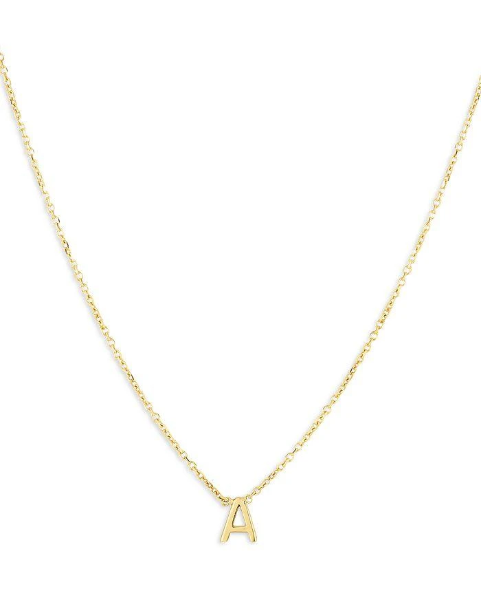 商品Moon & Meadow|14K Yellow Gold Initial Pendant Necklace, 16",价格¥2345,第1张图片