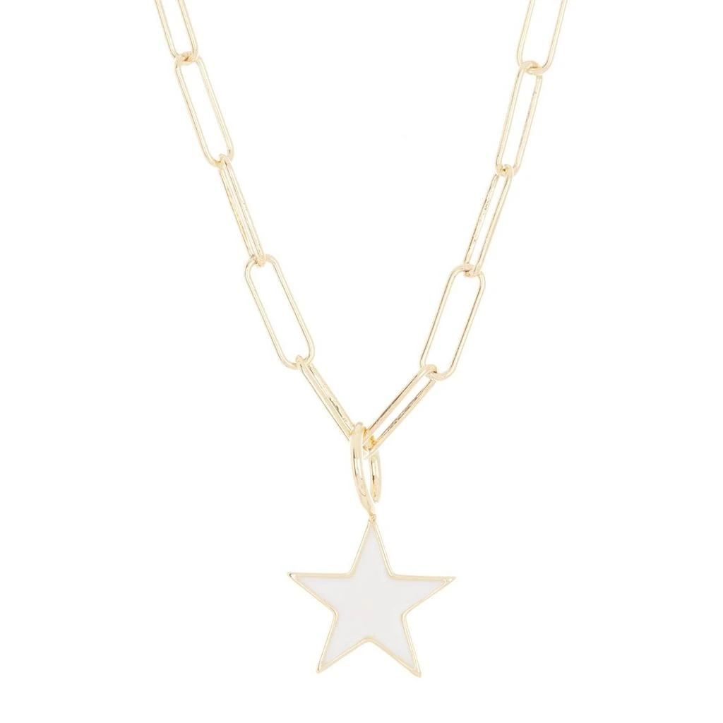 商品ADORNIA|White Enamel Star Pendant Necklace gold,价格¥390,第1张图片