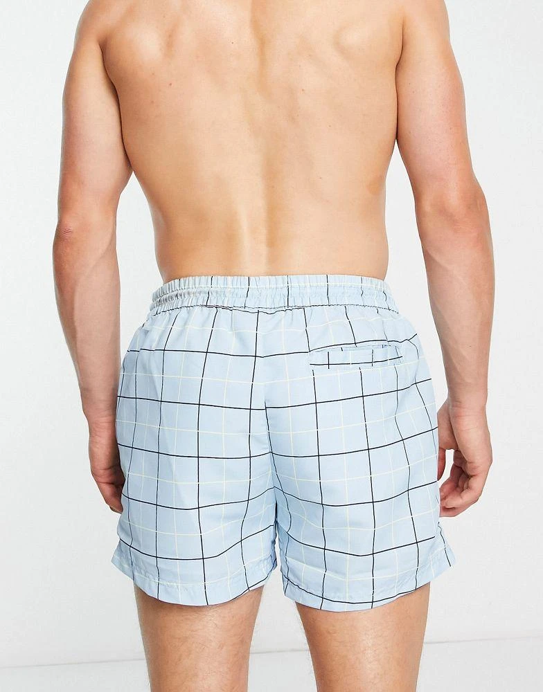 商品Fila|Fila check swimshorts with logo in blue,价格¥337,第2张图片详细描述