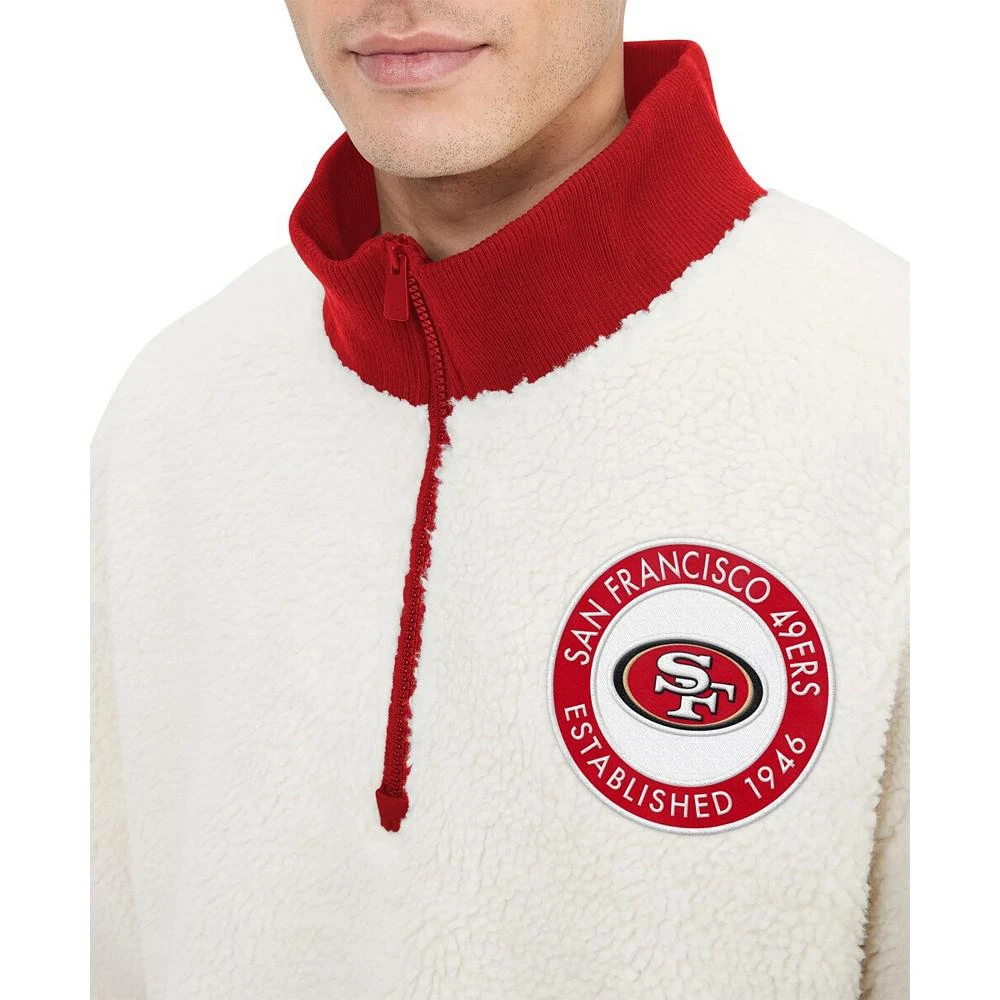 商品Tommy Hilfiger|Men's Cream San Francisco 49ers Jordan Sherpa Quarter-Zip Sweatshirt,价格¥706,第3张图片详细描述