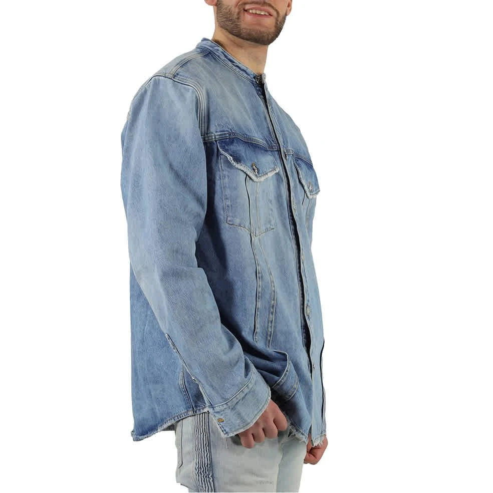 商品Balmain|Light Jean Blue Cotton Denim Shirt,价格¥3816-¥3830,第2张图片详细描述
