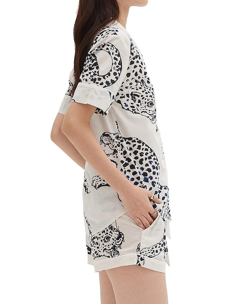 商品Desmond & Dempsey|Jaguar Print Cotton Short Pajama Set,价格¥1438,第4张图片详细描述