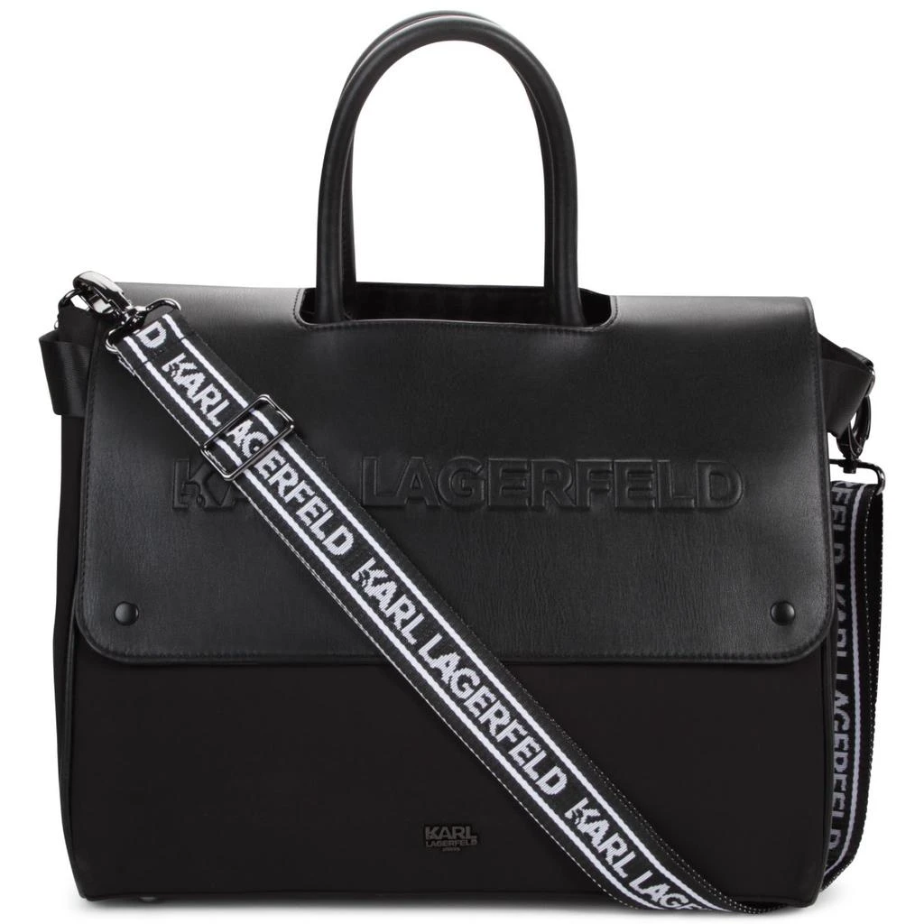 商品Karl Lagerfeld Paris|Black Embossed Logo Changing Bag, Mat & Bottle Holder,价格¥1985,第1张图片