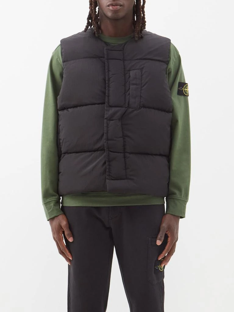 商品Stone Island|Logo-patch nylon down gilet,价格¥6611,第1张图片