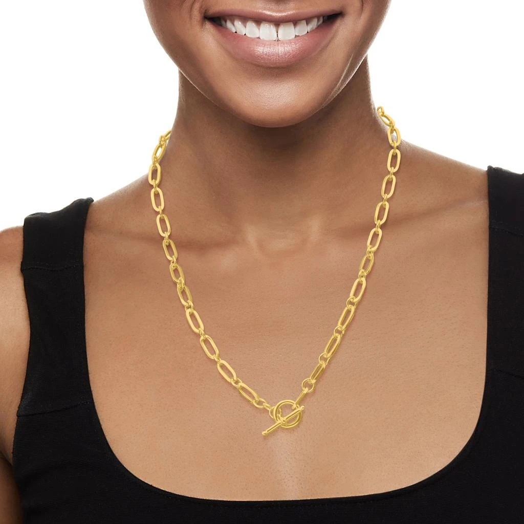 商品Ross-Simons|Ross-Simons Italian 18kt Gold Over Sterling Paper Clip Link Necklace,价格¥948,第2张图片详细描述