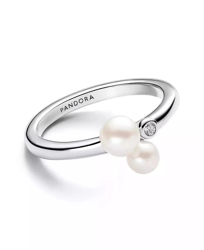 商品PANDORA|Sterling Silver Timeless Duo Treated Freshwater Cultured Pearls Ring,价格¥733,第1张图片