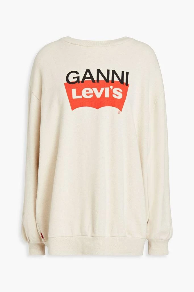 商品Ganni|Logo-print French cotton-blend terry sweatshirt,价格¥444,第1张图片