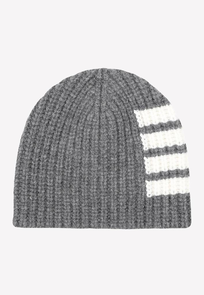商品Thom Browne|4-bar Stripe Rib Knit Wool Beanie,价格¥1838,第1张图片