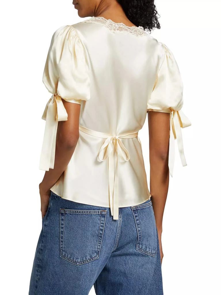 商品Reformation|Dolly Lace-Trimmed Silk Blouse,价格¥1473,第5张图片详细描述