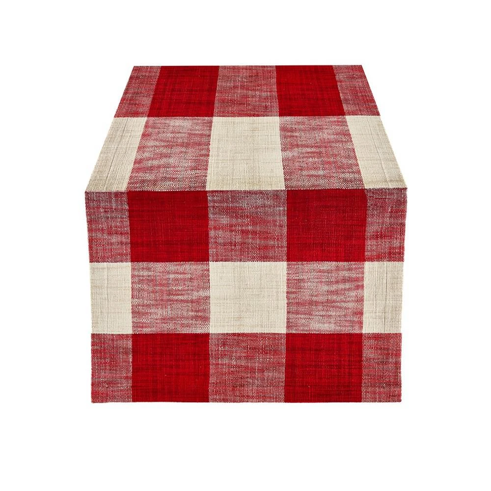 商品Tableau|Monroe Check Cranberry Table Runner, 72",价格¥269,第1张图片