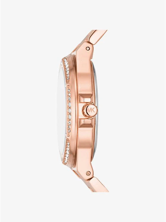 商品Michael Kors|Lennox Pavé Logo Rose Gold-Tone Watch,价格¥2215,第3张图片详细描述
