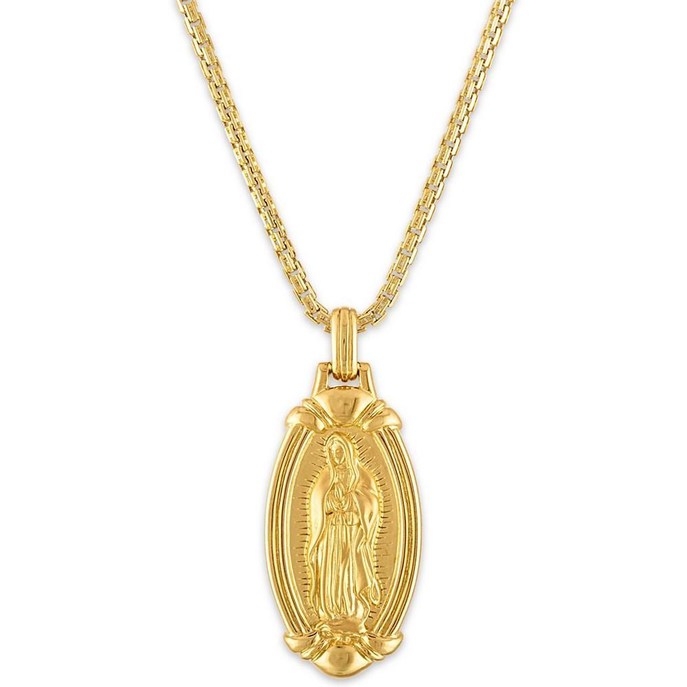 商品Esquire Men's Jewelry|Our Lady of Guadalupe 24" Pendant Necklace in 14k Gold-Plated Sterling Silver, Created for Macy's,价格¥1718,第1张图片