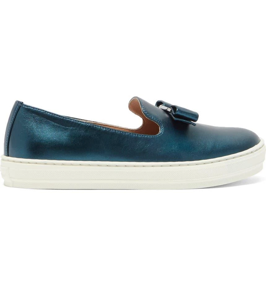 商品Salvatore Ferragamo|Kids' Novello Metallic Leather Slip-On Sneaker,价格¥574,第3张图片详细描述