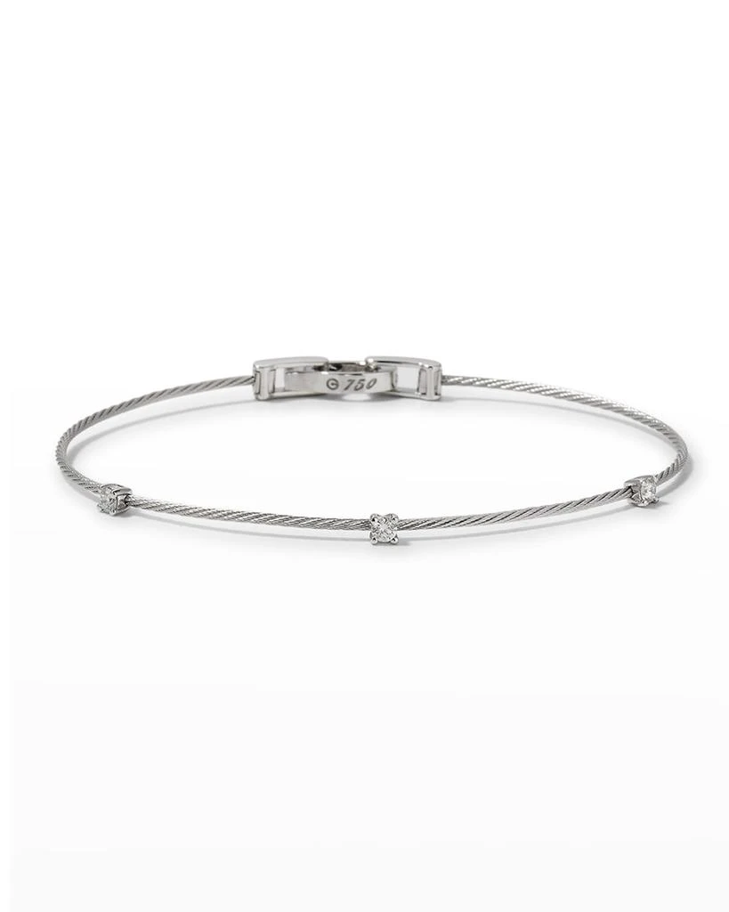 商品Paul Morelli|18k White Gold Three-Diamond Bracelet, 0.18 TCW,价格¥23424,第1张图片