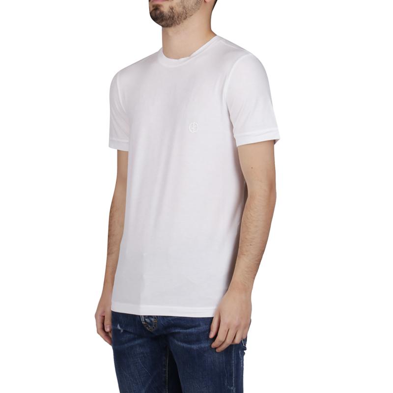GIORGIO ARMANI 乔治·阿玛尼 男士白色T恤 3GST52-SJP4Z-U090商品第2张图片规格展示