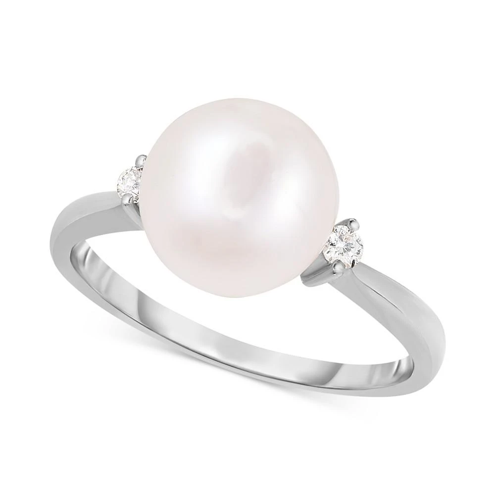 商品Macy's|Cultured Freshwater Pearl (9 mm) & Diamond Accent Ring in 14k White Gold,价格¥2375,第1张图片