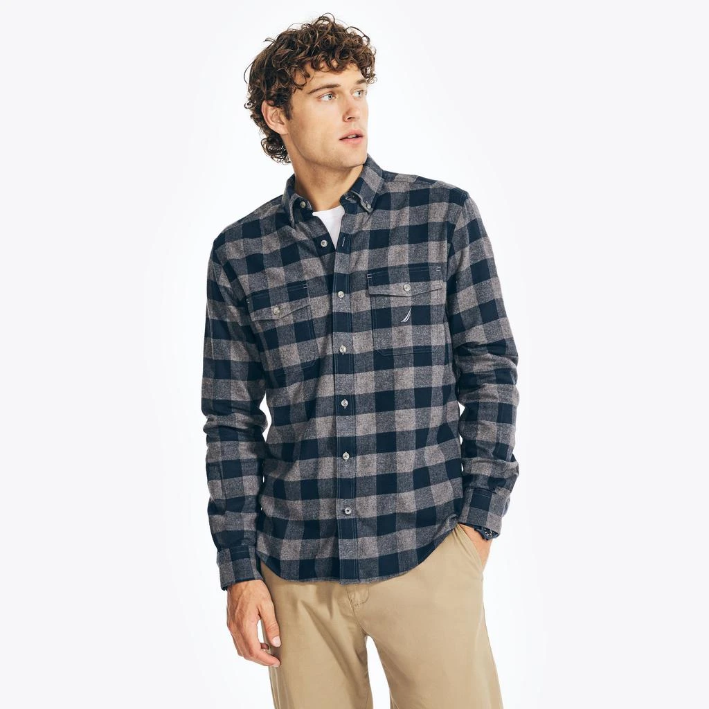 商品Nautica|Mens Sustainably Crafted Plaid Flannel Shirt,价格¥286,第1张图片