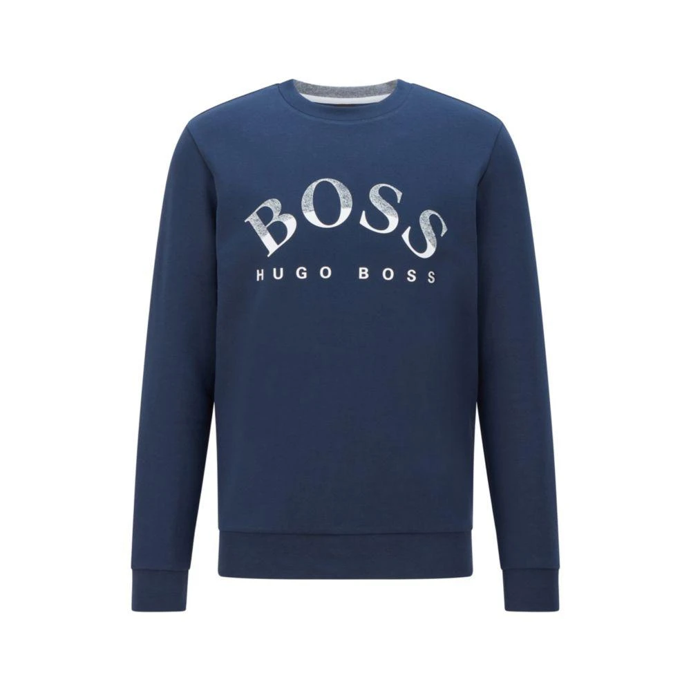 商品Hugo Boss|HUGO BOSS - Cotton Blend Slim Fit Sweatshirt With Curved Logo,价格¥811,第1张图片