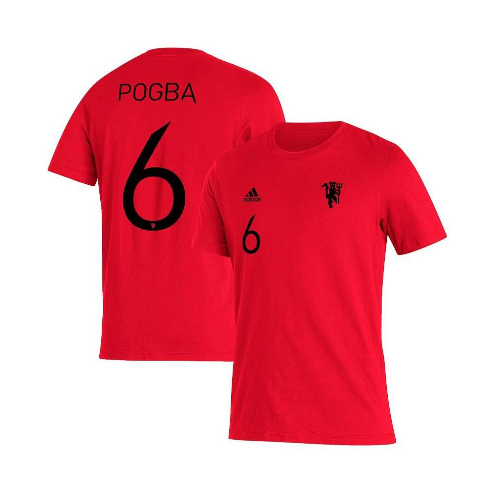 商品Adidas|Men's Paul Pogba Red Manchester United Name and Number Amplifier T-shirt,价格¥181,第1张图片
