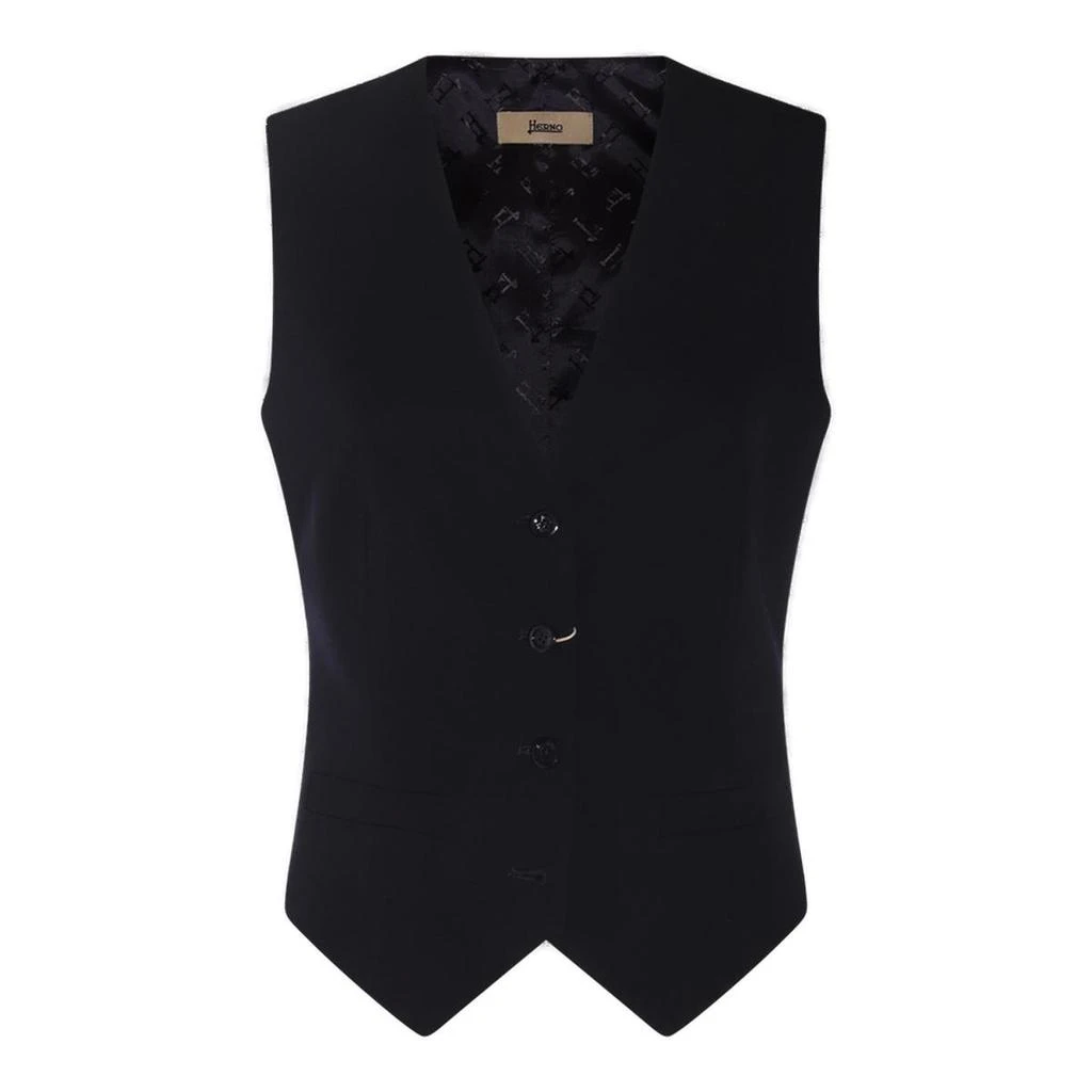 商品Herno|Herno Logo-Jacquard V-Neck Waistcoat,价格¥2043,第1张图片