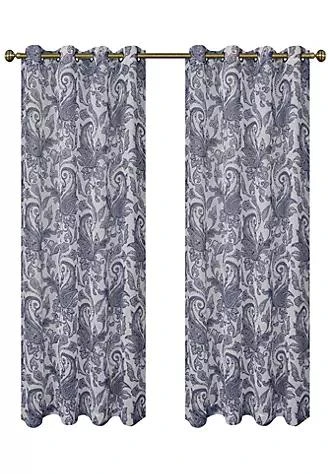 商品belk|Home Regal Home 2 Pack Regal Home Semi Sheer Grommet Top Paisley Curtains   52 In. W X 84 In. L Ink Blue,价格¥150,第1张图片