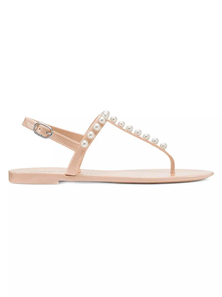 商品Stuart Weitzman|Goldie Embellished Jelly Thong Sandals,价格¥1120,第1张图片