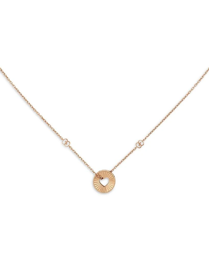 18K Rose Gold Icon Heart & Double G Pendant Necklace, 40"-42" 商品