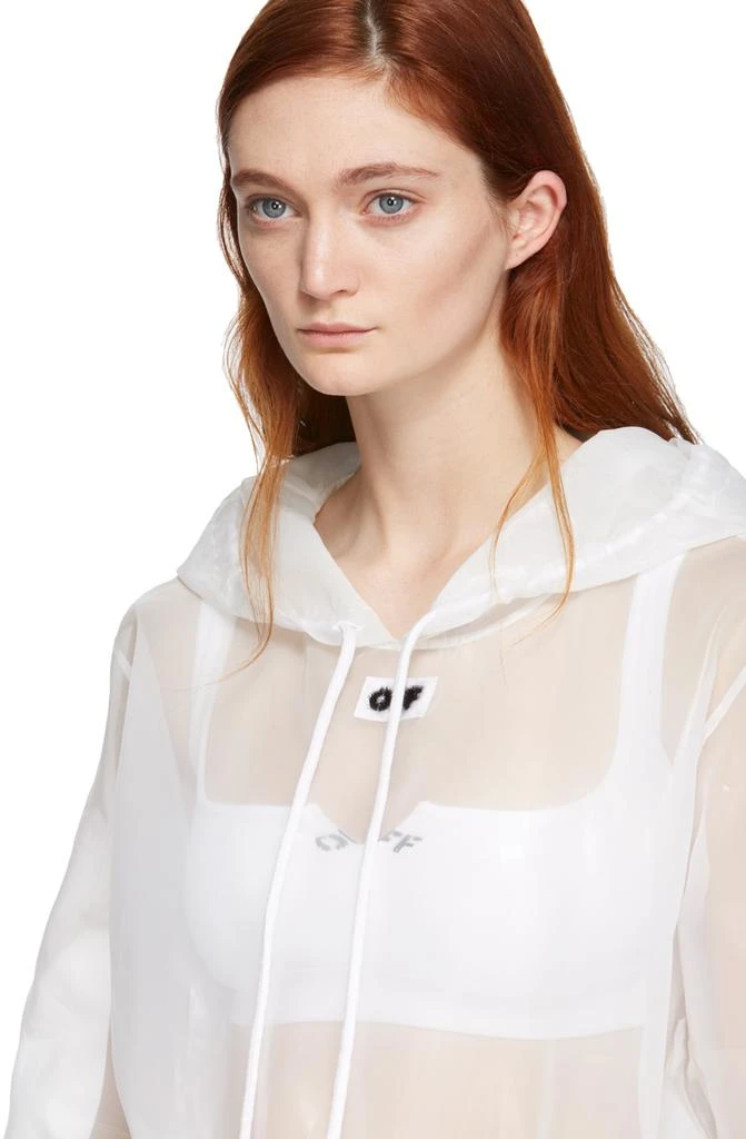 商品Off-White|White Sheer Cropped Hoodie,价格¥1915,第4张图片详细描述