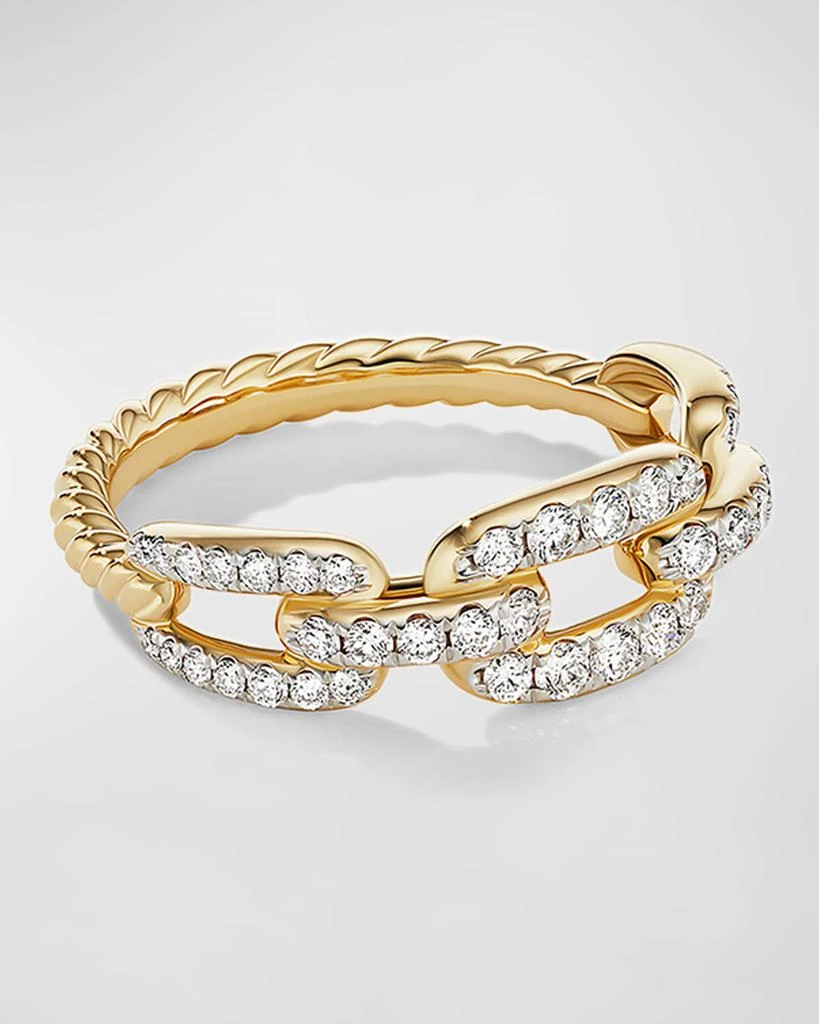 商品David Yurman|Stax Chain Link Ring with Diamonds in 18K Gold, 7mm, Size 6,价格¥19523,第1张图片