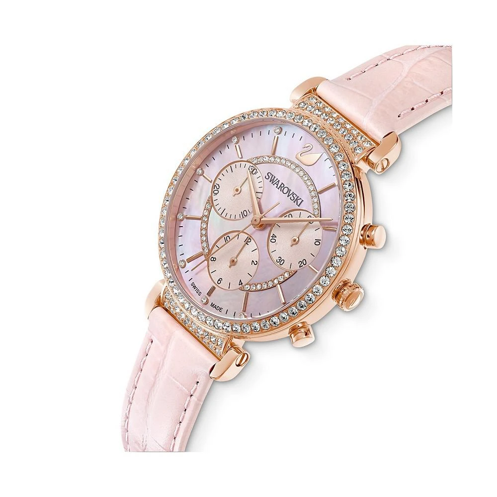 商品Swarovski|Passage Chrono Pink Leather Strap Watch, 9.52 mm,价格¥3615,第2张图片详细描述