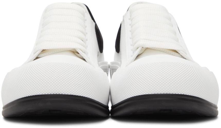 White & Black Deck Plimsoll Sneakers商品第2张图片规格展示