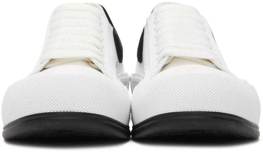 商品Alexander McQueen|White & Black Deck Plimsoll Sneakers,价格¥2028,第2张图片详细描述