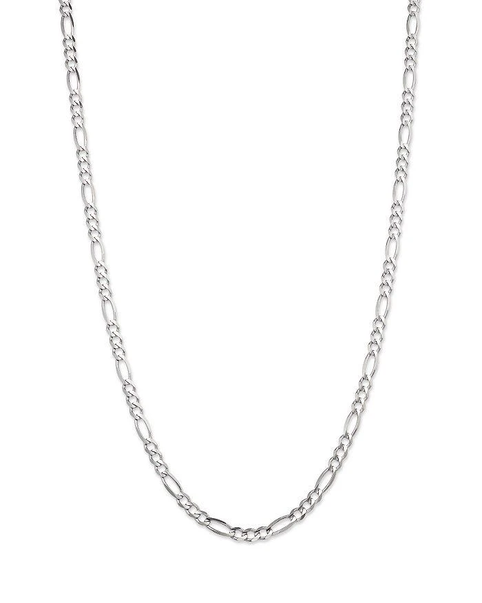 商品Bloomingdale's|Men's Figaro Link Chain Necklace in 14K White Gold, 24" - Exclusive,价格¥30062,第1张图片详细描述