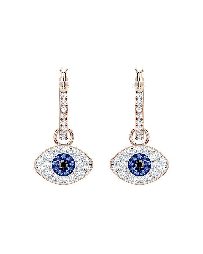 商品Swarovski|Symbolic Evil Eye Hoop Earrings,价格¥703,第5张图片详细描述