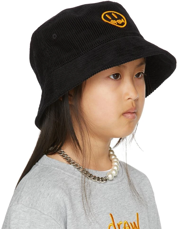 商品Drew House|SSENSE Exclusive Kids Black Painted Mascot Bucket Hat,价格¥472,第2张图片详细描述