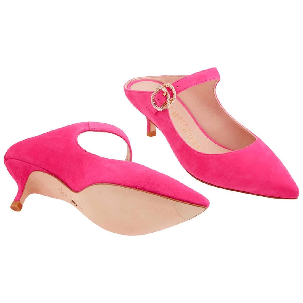 商品Stuart Weitzman|Stuart Weitzman Ladies Elisabetta Crystal 50 Pumps in Suede Peonia Hot Pink, Brand Size 35 (US Size 4.5),价格¥1565,第2张图片详细描述