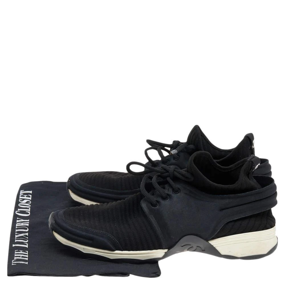Chanel Black Stretch Fabric and Neoprene CC Low Top Sneakers Size 40 商品