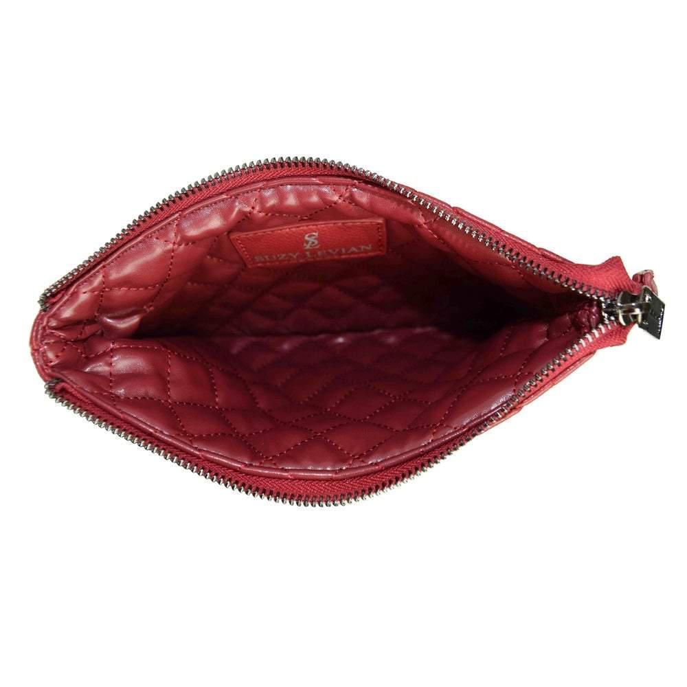 商品Suzy Levian|Suzy Levian Small Faux Leather Quilted Clutch Handbag,价格¥456,第6张图片详细描述