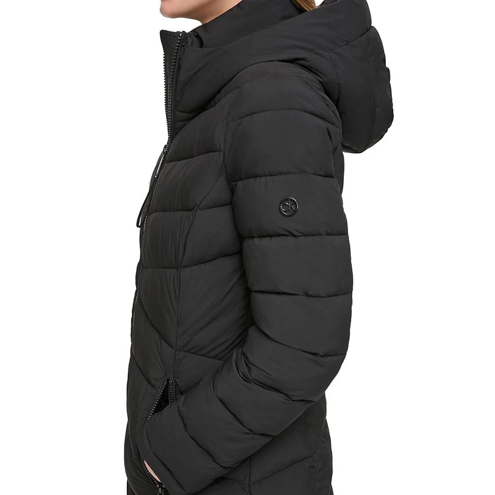 商品Calvin Klein|Women's Stretch Hooded Puffer Coat, Created for Macy's,价格¥639,第3张图片详细描述