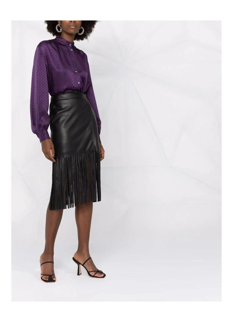 商品Karl Lagerfeld Paris|faux leather skirt w/ fringes,价格¥1318,第3张图片详细描述