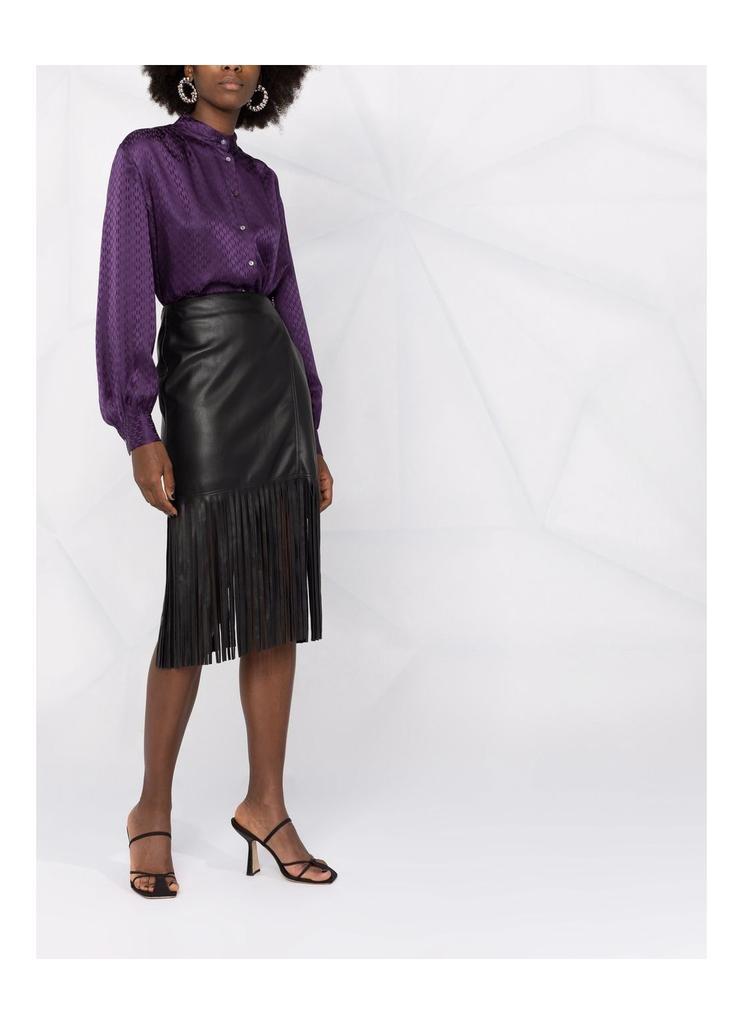 商品Karl Lagerfeld Paris|faux leather skirt w/ fringes,价格¥1196,第5张图片详细描述