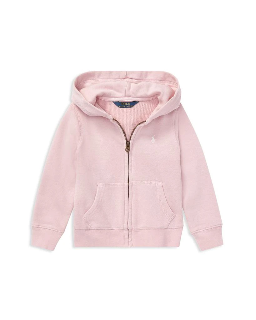 商品Ralph Lauren|Girls' French Terry Zip-Up Hoodie - Little Kid, Big Kid,价格¥367,第1张图片详细描述