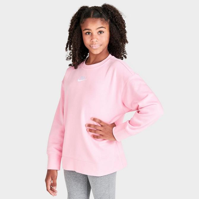 Girls' Nike Sportswear Club Fleece Crewneck Sweatshirt (Plus Size)商品第3张图片规格展示