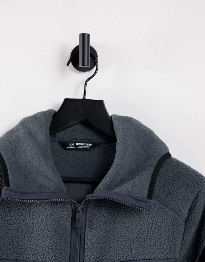 商品Salomon|Salomon Snowshelter Ted zip through hoodie in grey,价格¥693,第4张图片详细描述