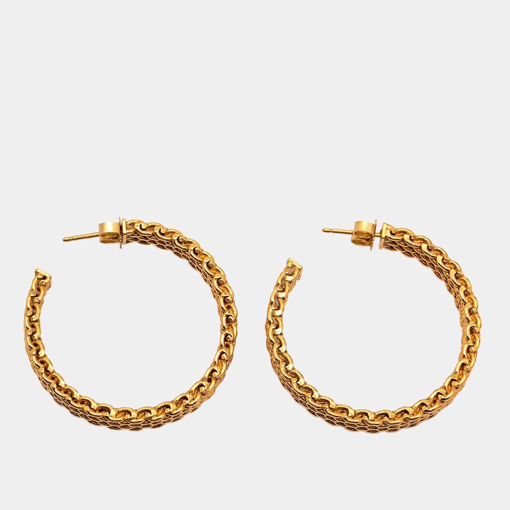 商品[二手商品] Tiffany & Co.|Tiffany & Co. Somerset Mesh 18k Yellow Gold Hoop Earrings,价格¥17914,第5张图片详细描述